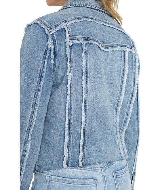 Liverpool Los Angeles Point Collar Long Sleeves Denim Truck Jacket Product Image