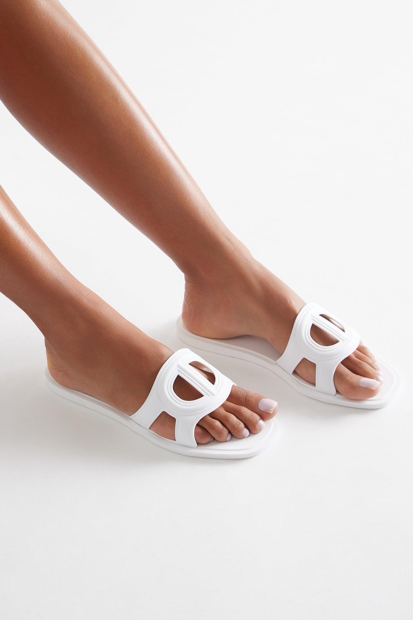 Shawn Slip On Sandals - White Female Product Image