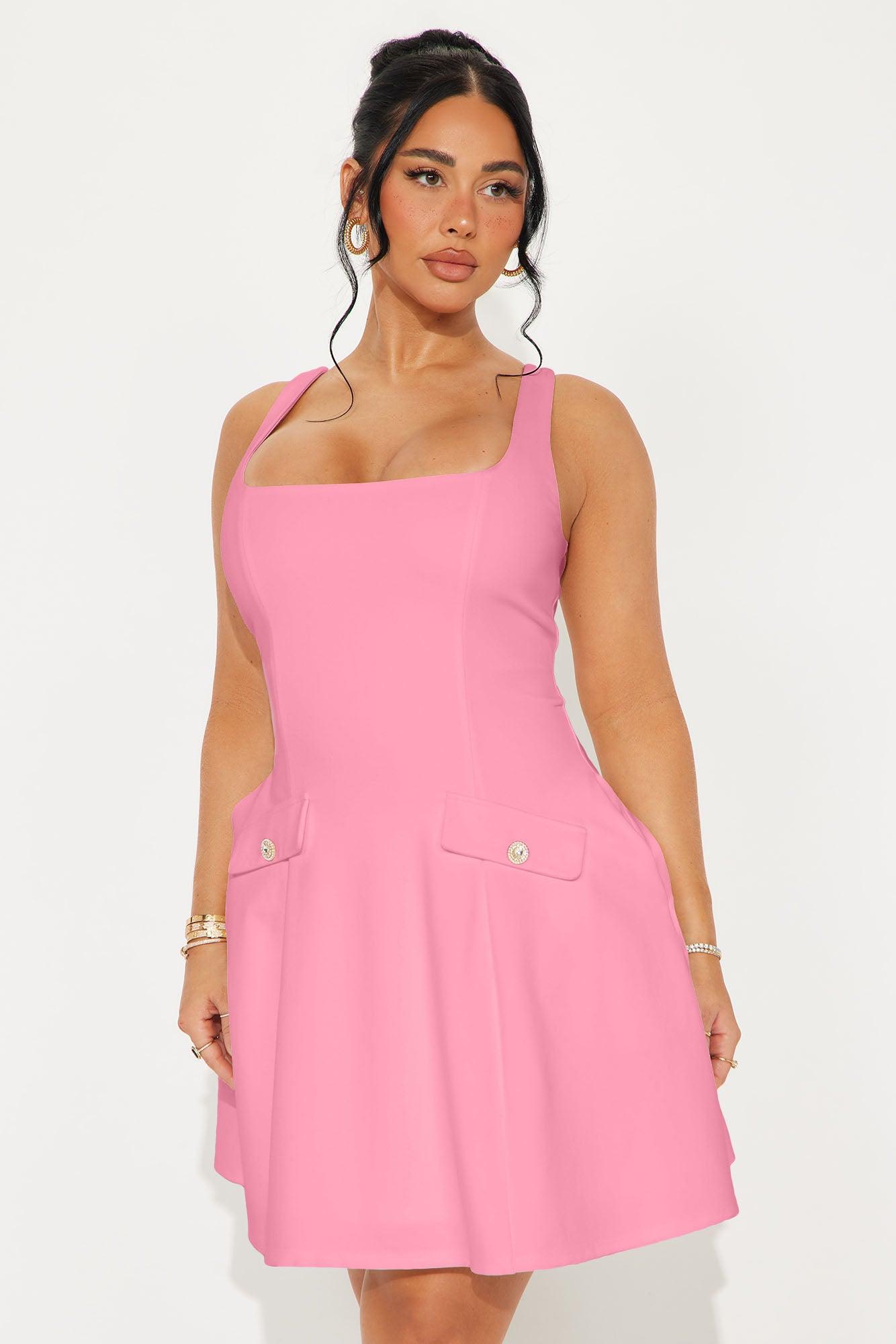 Mila Ponte Mini Dress - Pink Product Image