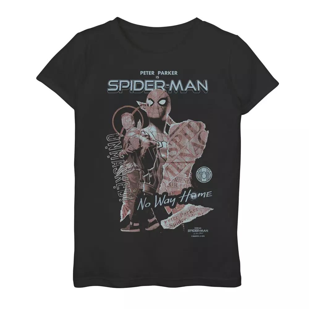 Girls 7-16 Marvel Spider-Man No Way Home Unmasked Poster Graphic Tee, Girl's,  Product Image