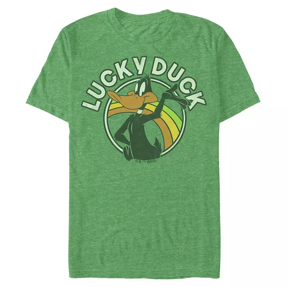 Big & Tall Looney Tunes Daffy Lucky Duck Graphic Tee, Men's, Size: 3XL Tall, Kelly Grey Product Image