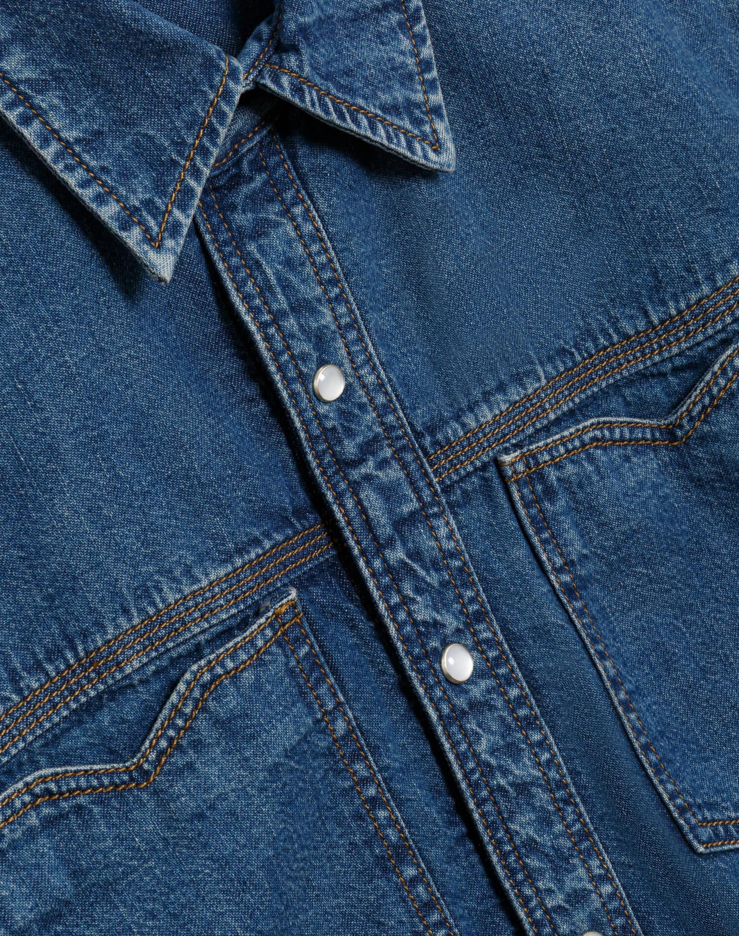 Oversized Crop Shirt - Rustic Indigo Female Product Image