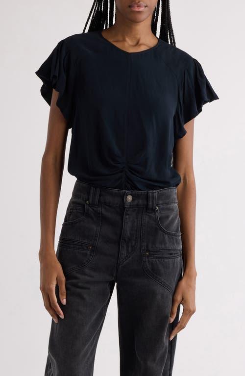 ISABEL MARANT Tullya Viscose Ruched Detail T-shirt In Black Product Image