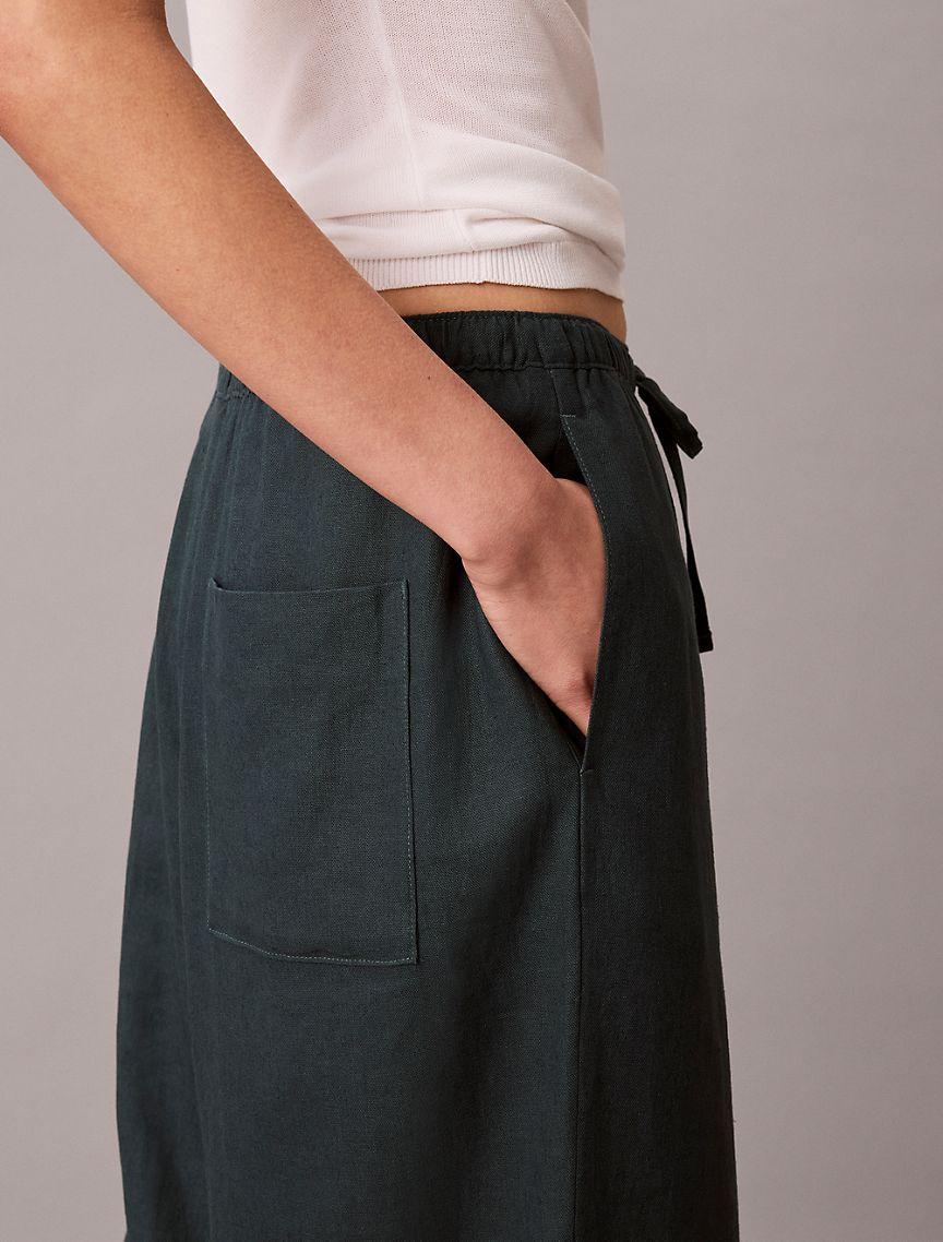Linen Blend Wide Leg Pants Product Image
