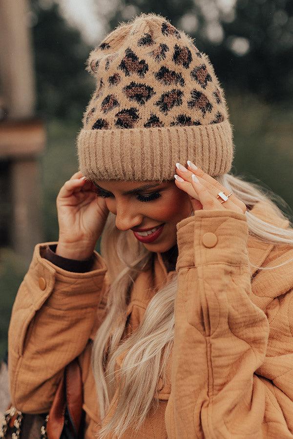 Away To The Alps Leopard Beanie In Brown Product Image