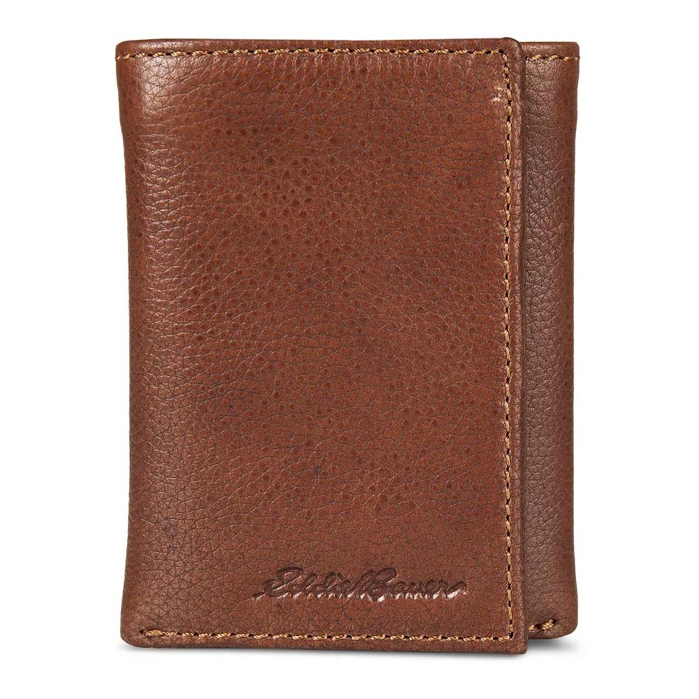 Men's Eddie Bauer Logo Leather Trifold Wallet Product Image