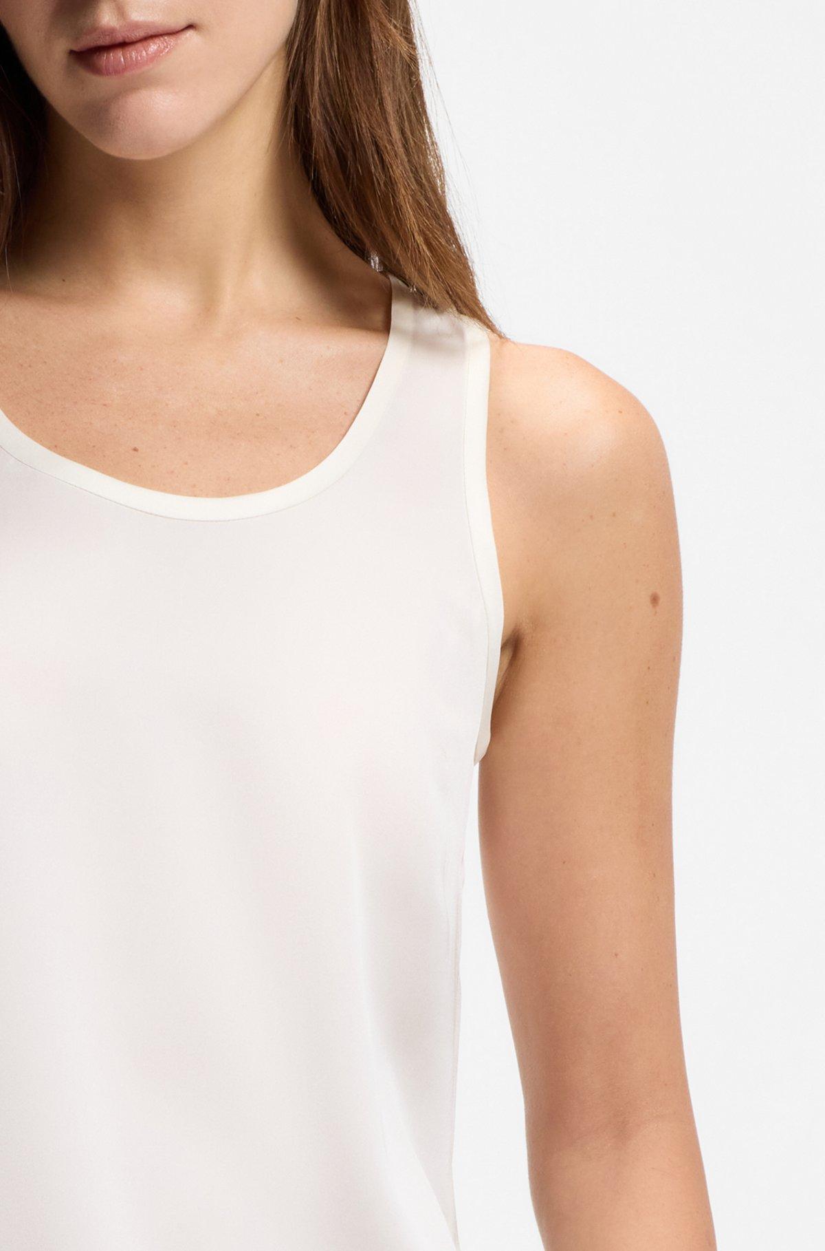 Sleeveless top in stretch silk Product Image