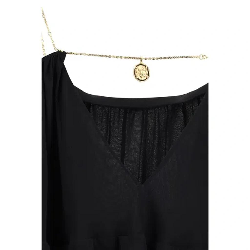 CHLOÉ Open-back Embellished Tiered Silk-georgette Maxi Dress In Black Product Image