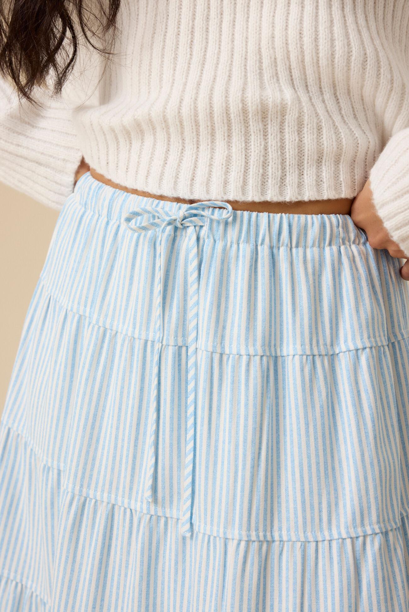 Lucy Striped Linen Skirt Product Image