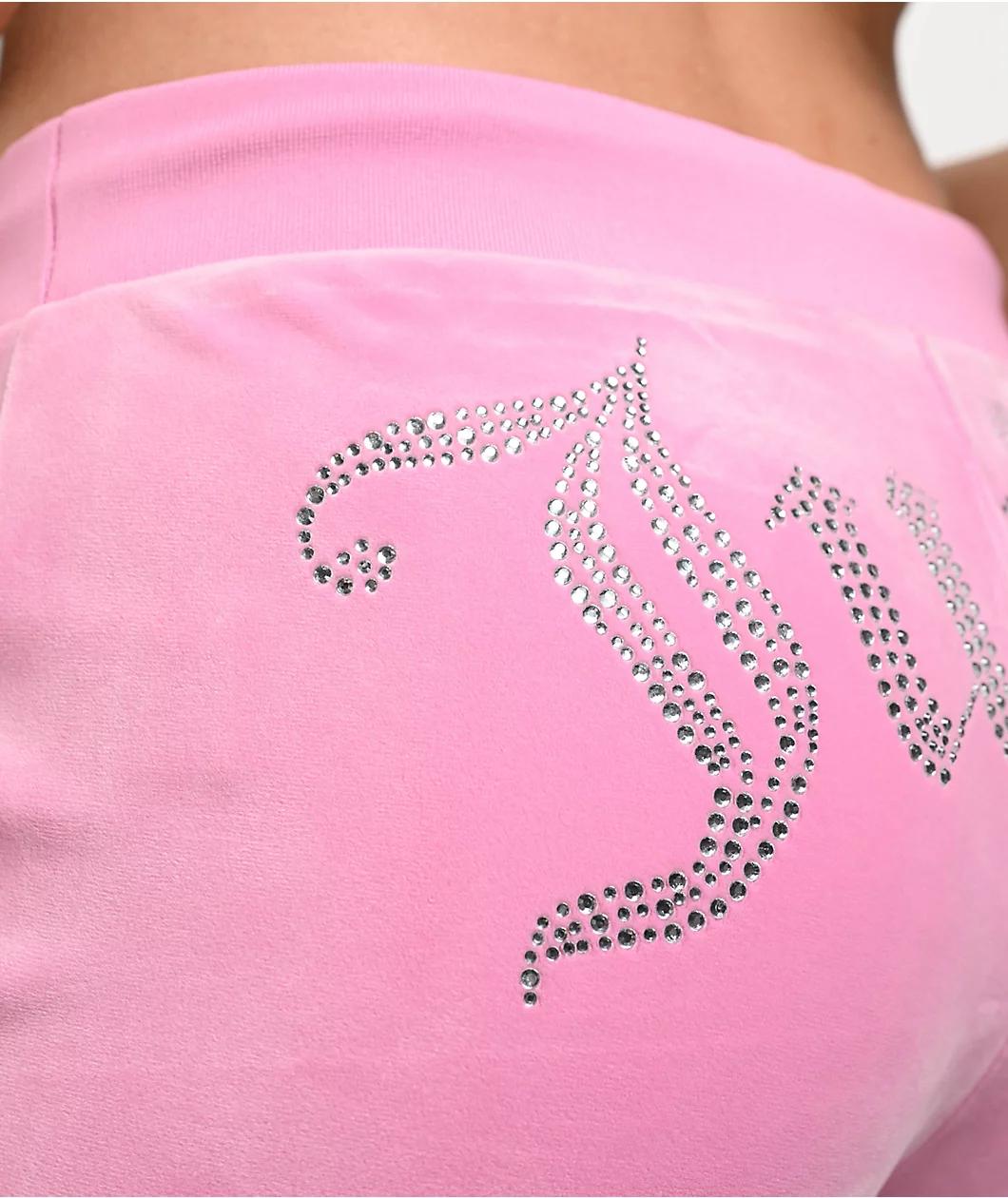 Juicy Couture OG Big Bling Fanciful Velour Track Pants Product Image