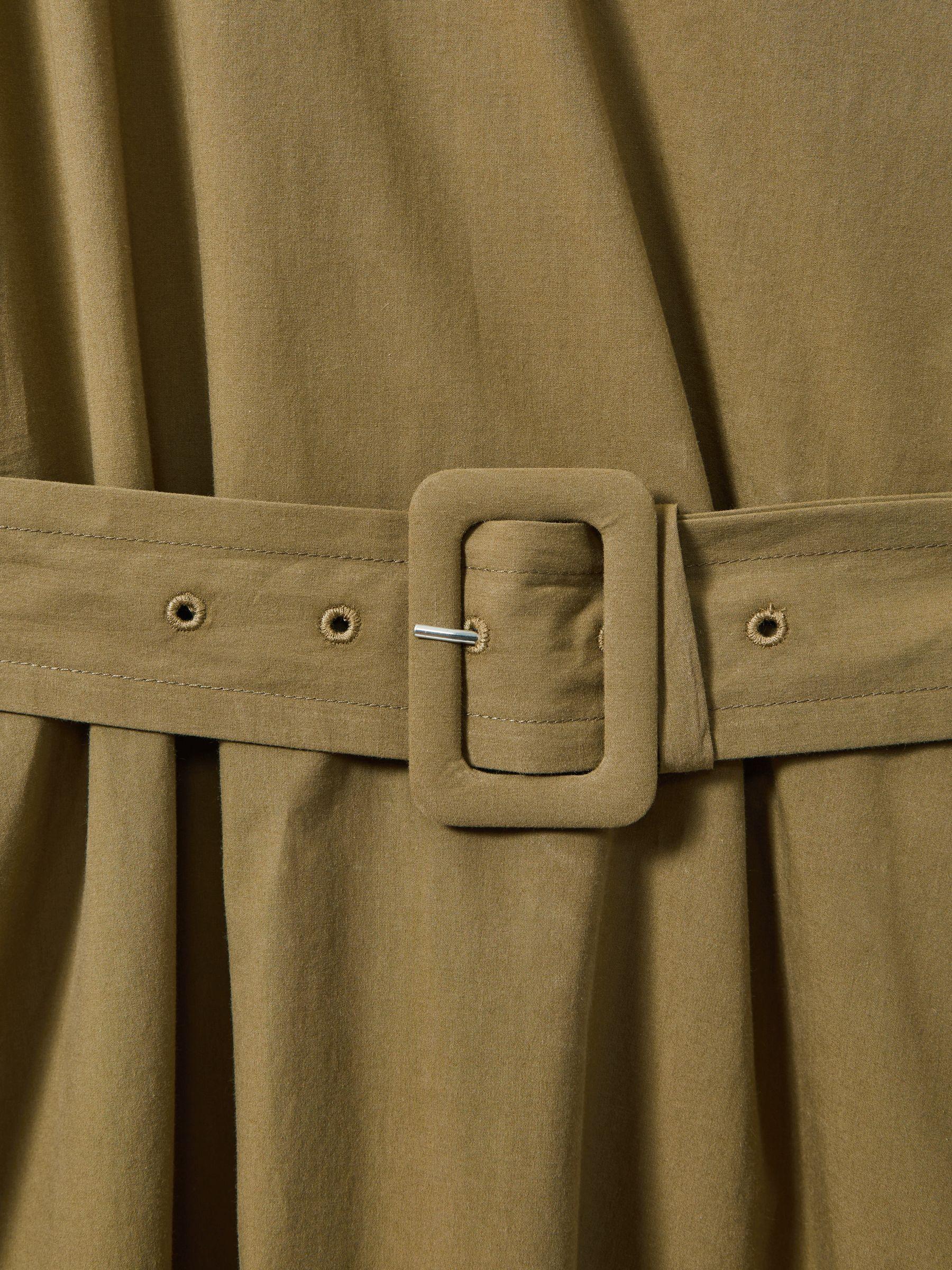 Off The Shoulder Belted Midi Dress in Khaki Product Image