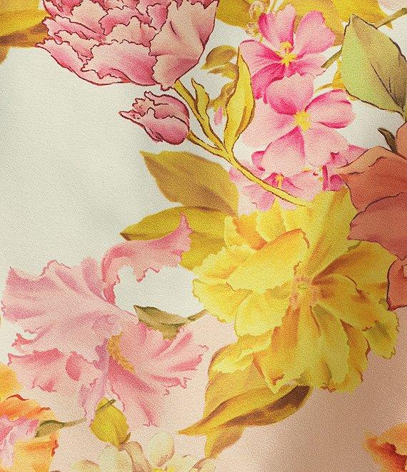 Antonio Melani Coordinating Blyss Floral Print Boat Neck Long Sleeve Blouse Product Image