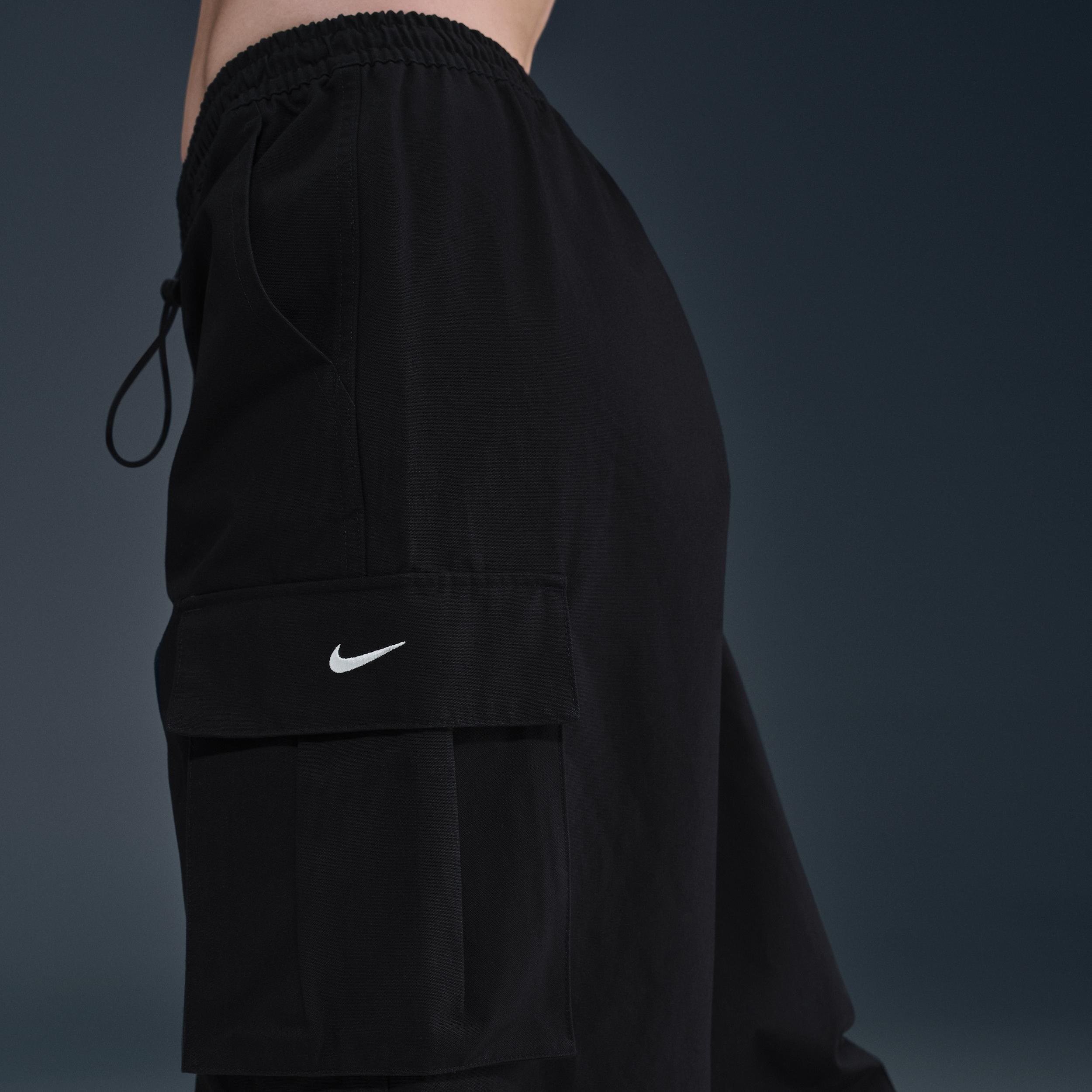 Womens Nike Sportswear Mid-Rise Oversized Woven Cargo Pants | HV1966-010 Product Image