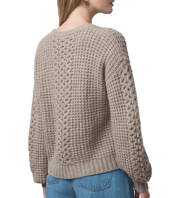Splendid Celeste Wool Cashmere Blend Cable Knit Round Neck Long Sleeve Sweater Product Image