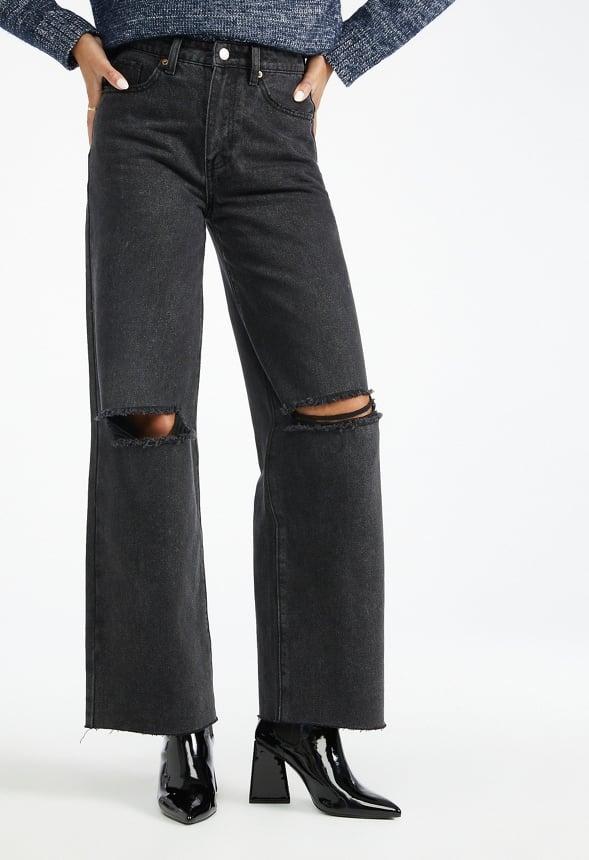 JustFab Margaux Platform Loafer Pump Womens Black/ White Size 8.5 Product Image