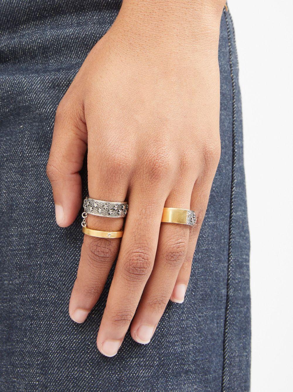 two-tone double star ring Product Image