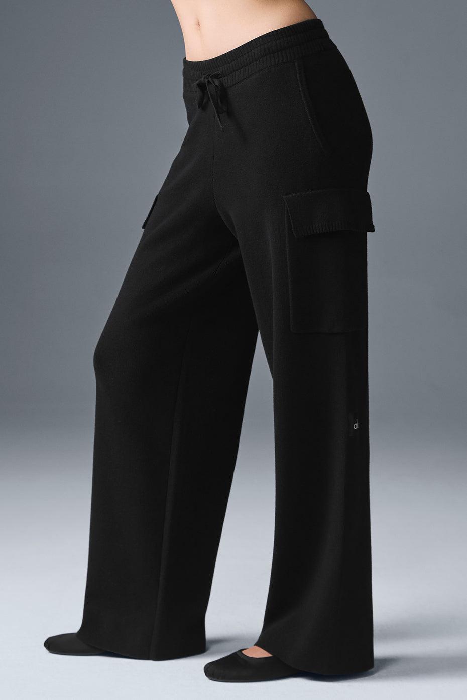 Scholar Knit High-Waist Cargo Pant - Black Female Product Image