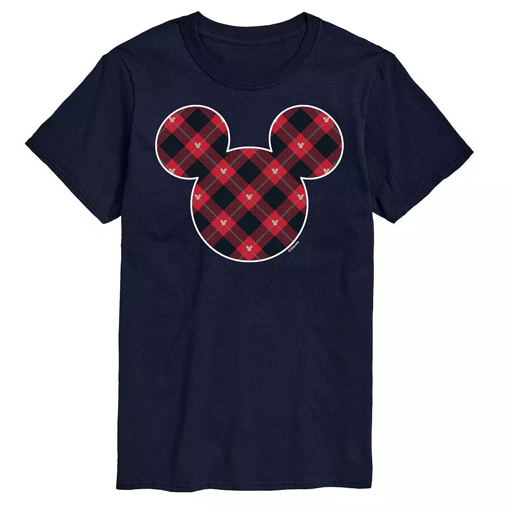 Disney's Mickey Mouse Men's Silhouette Plaid Fill Graphic Tee,  Product Image