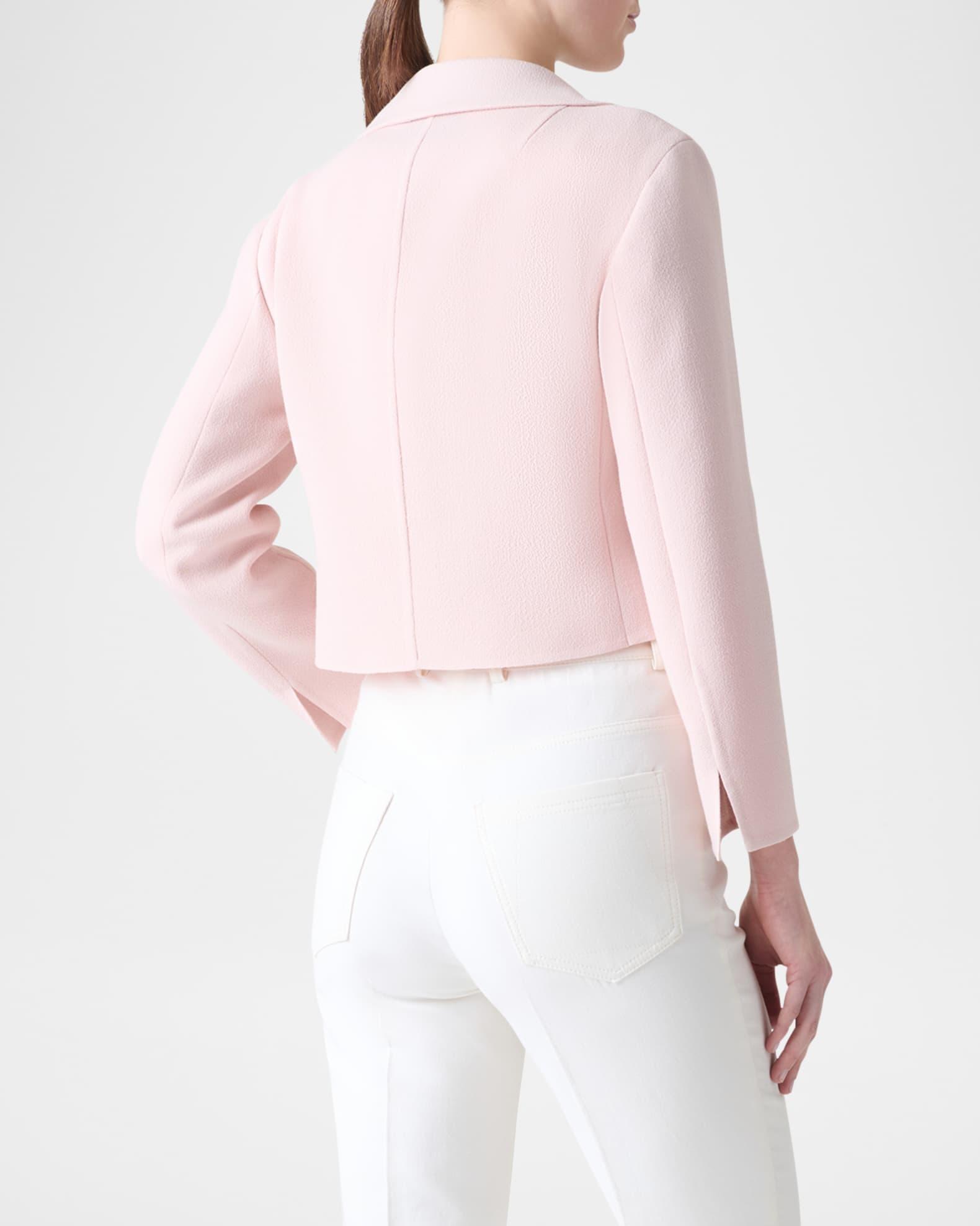 Wide Lapel Single-Breasted Crop Jacket Product Image