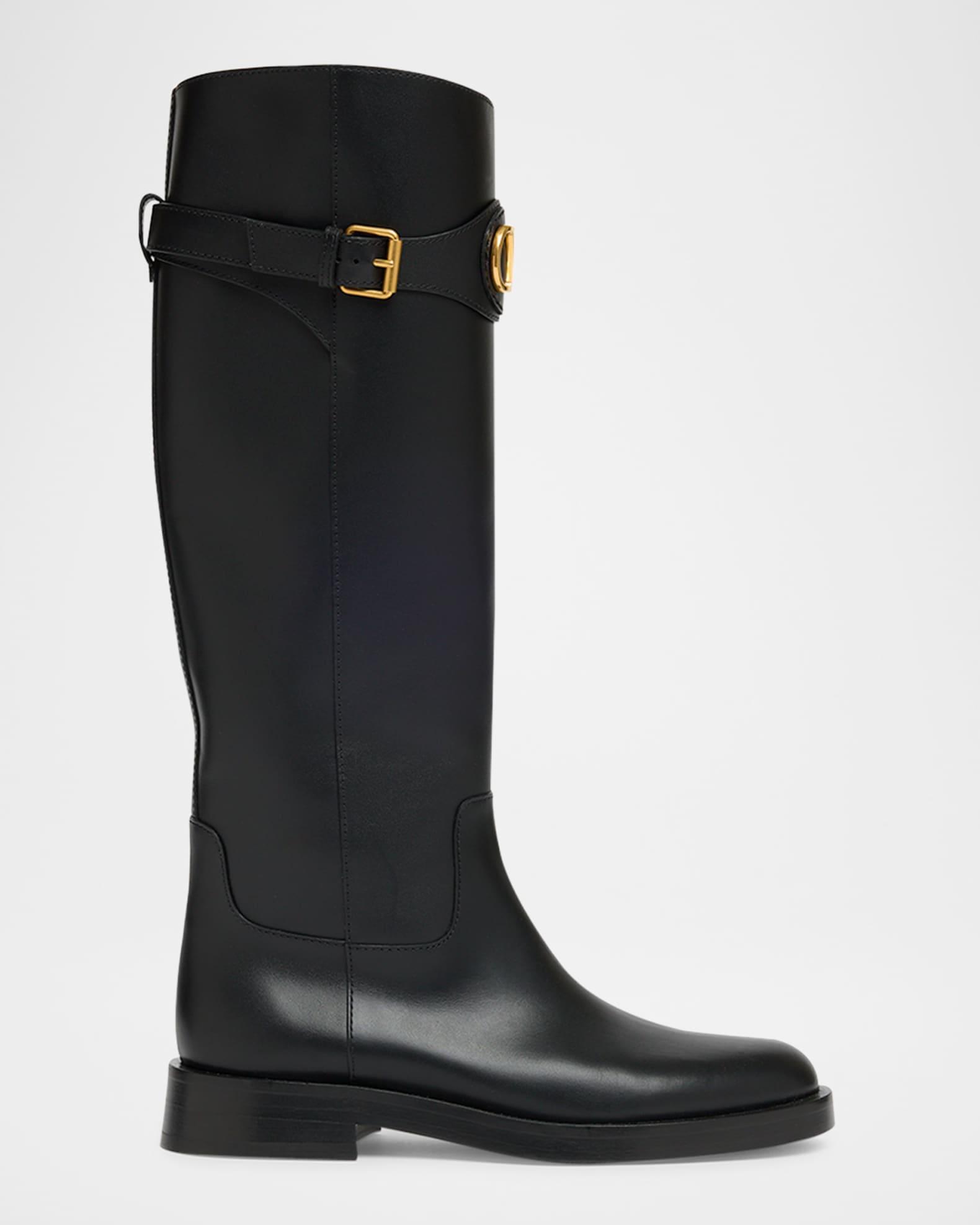 VLogo Signature Leather Boots Product Image