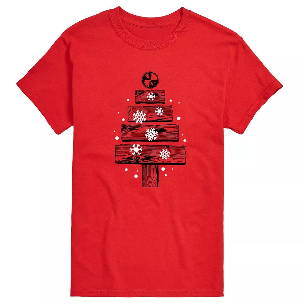Men's Wood Planks Christmas Tree Graphic Tee,  Product Image