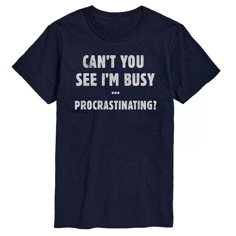 Big & Tall Im Busy Procrastinating Graphic Tee, Mens Blue Product Image