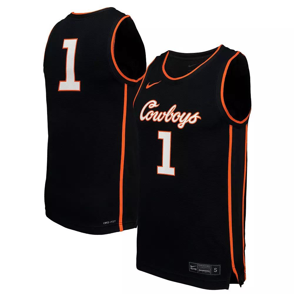 Men's Nike #1 Black Oklahoma State Cowboys Replica Basketball Jersey,  Product Image
