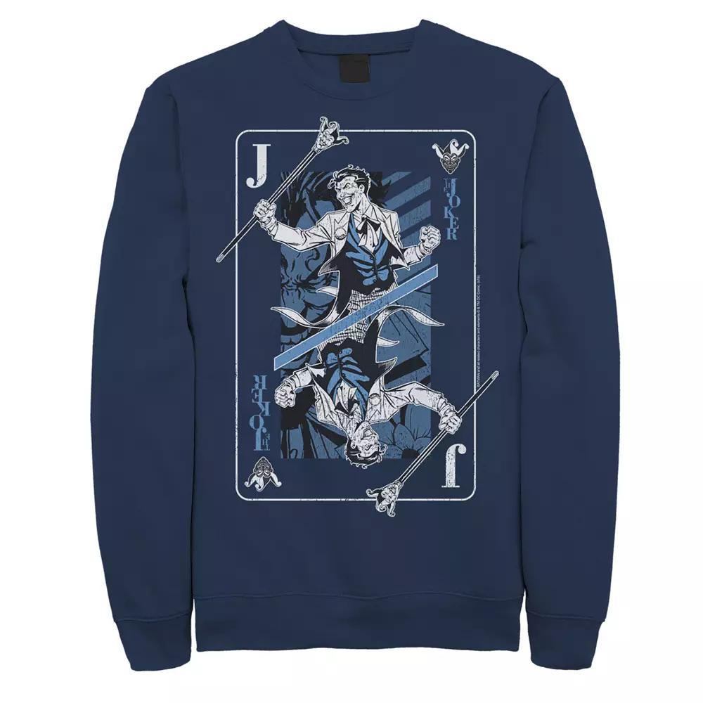 Mens DC Comics The Joker Playing Card Sweatshirt, Men's,  Product Image