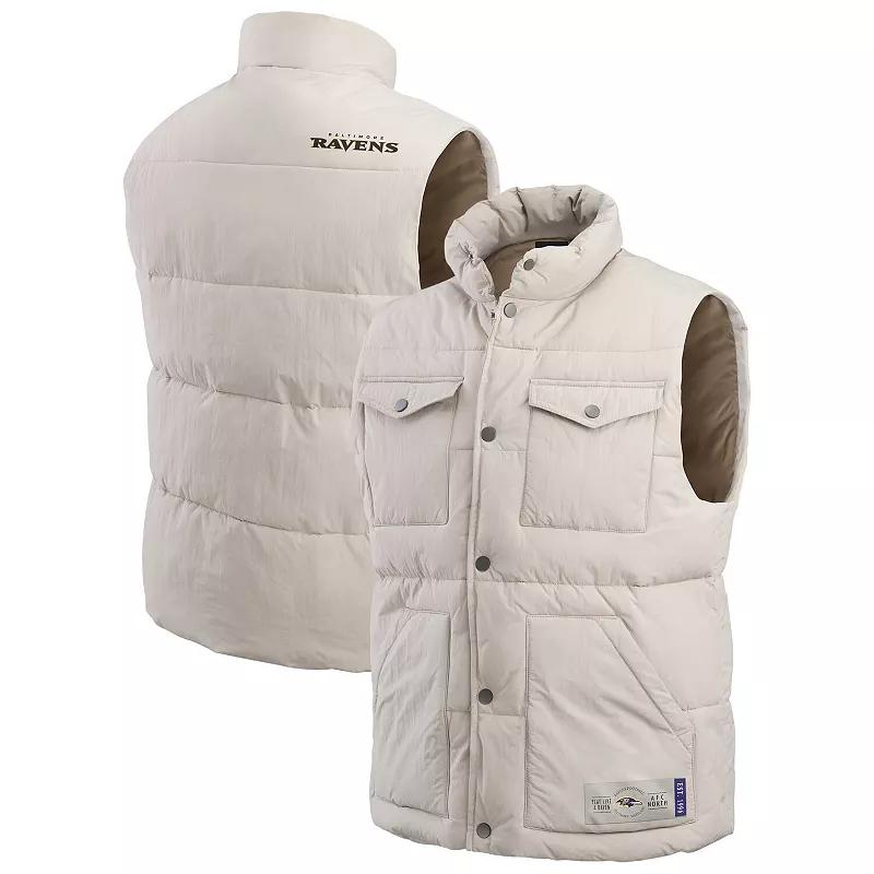 Men's Darius Rucker Collection by Fanatics Cream Baltimore Ravens Puffer Full-Snap Vest,  Product Image