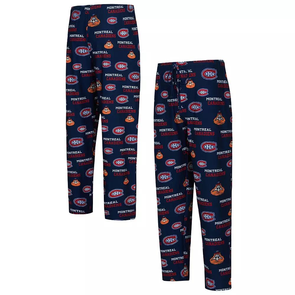 Men's Concepts Sport  Navy Montreal Canadiens All Over Print Knit Pants, Size: Small, Cnd Blue Product Image