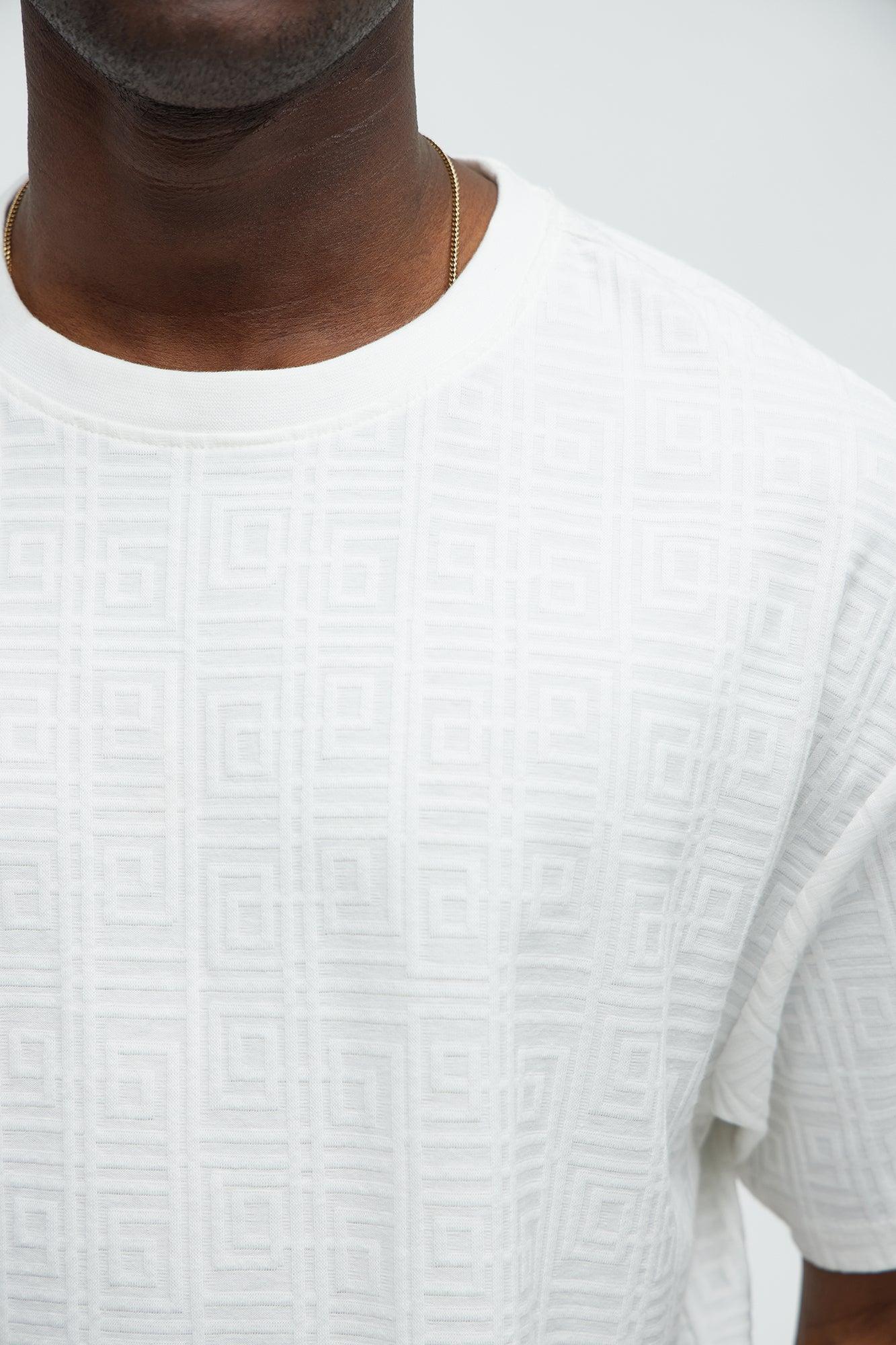 Square Textured Short Sleeve Tee - Off White Product Image