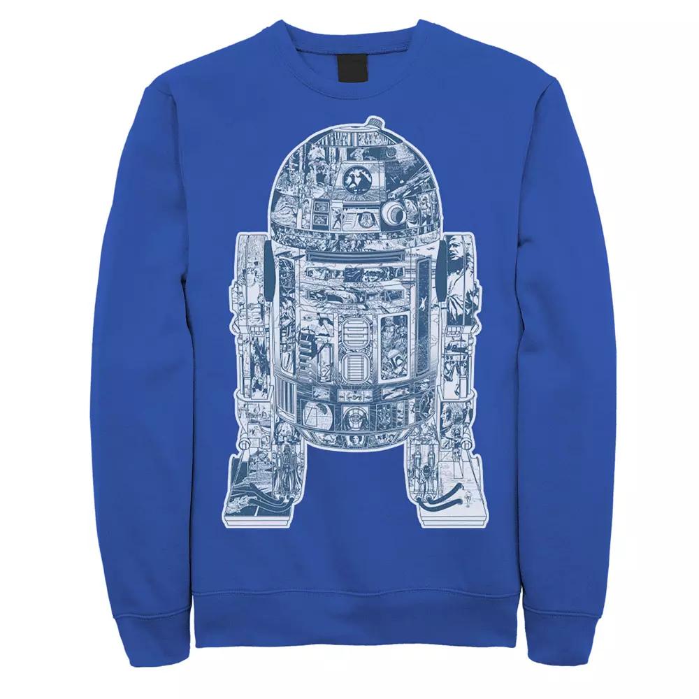 Men's Star Wars R2-D2 Black And White Comic Book Sweatshirt,  Product Image