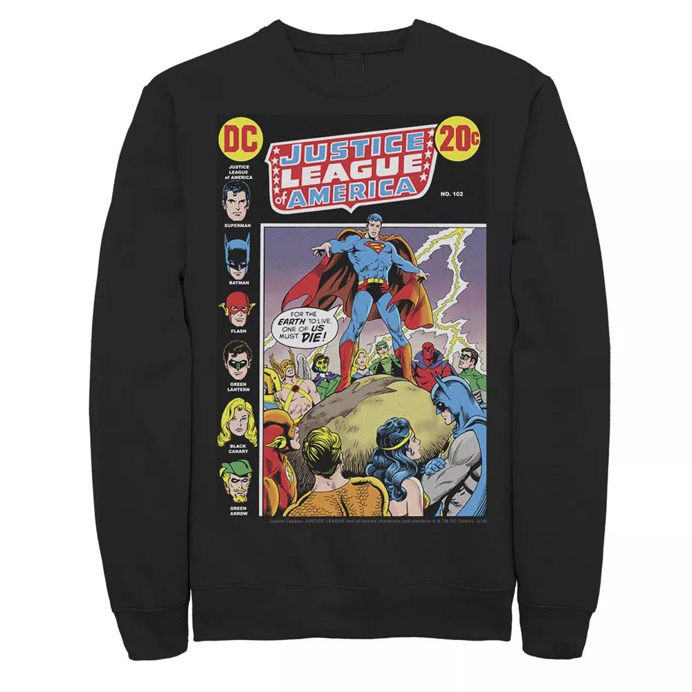 Men's DC Comics Justice League America Comic Cover Sweatshirt, Size: Large, Black Product Image