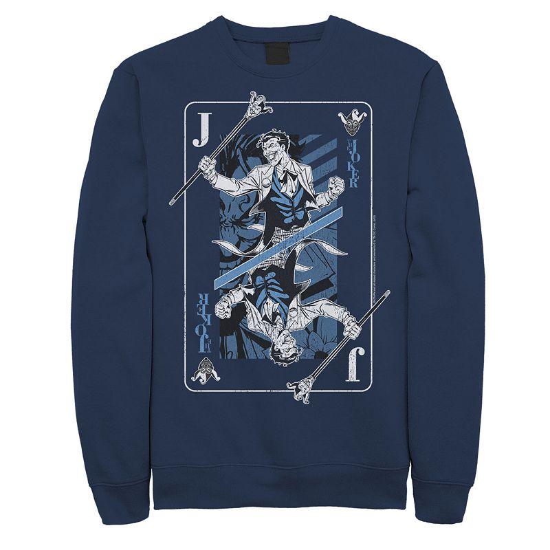 Mens DC Comics The Joker Playing Card Sweatshirt, Men's,  Product Image