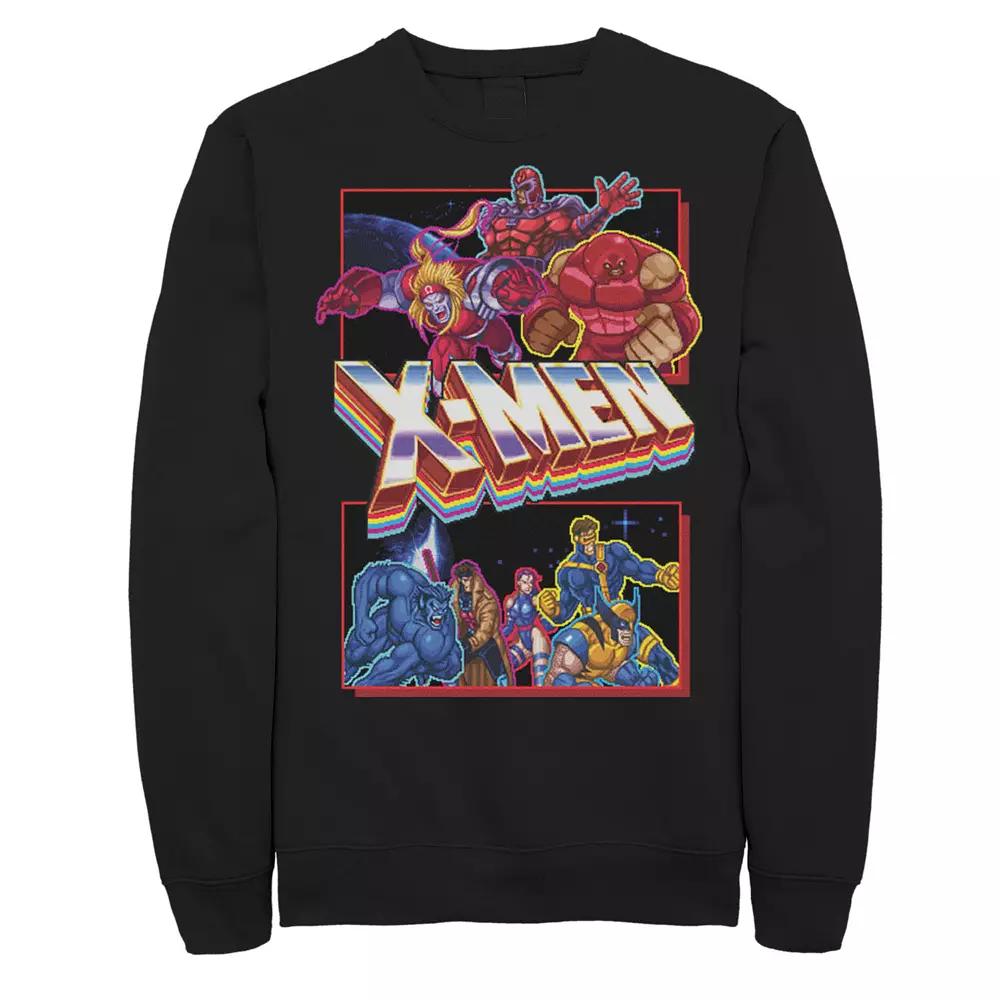 Men's X-Mens Arcade Characters Group Shot Panels Fleece Graphic Top,  Product Image