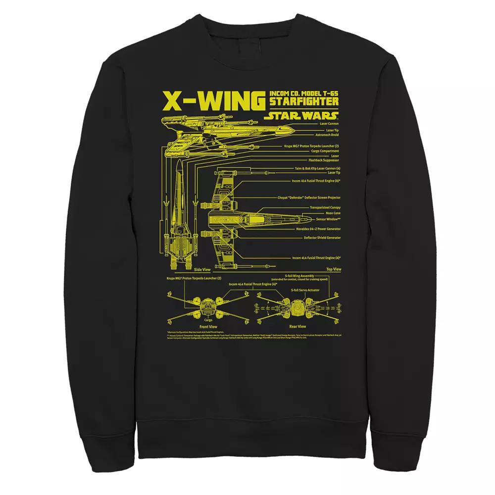 Men's Star Wars X-Wing Schematics Sweatshirt,  Product Image