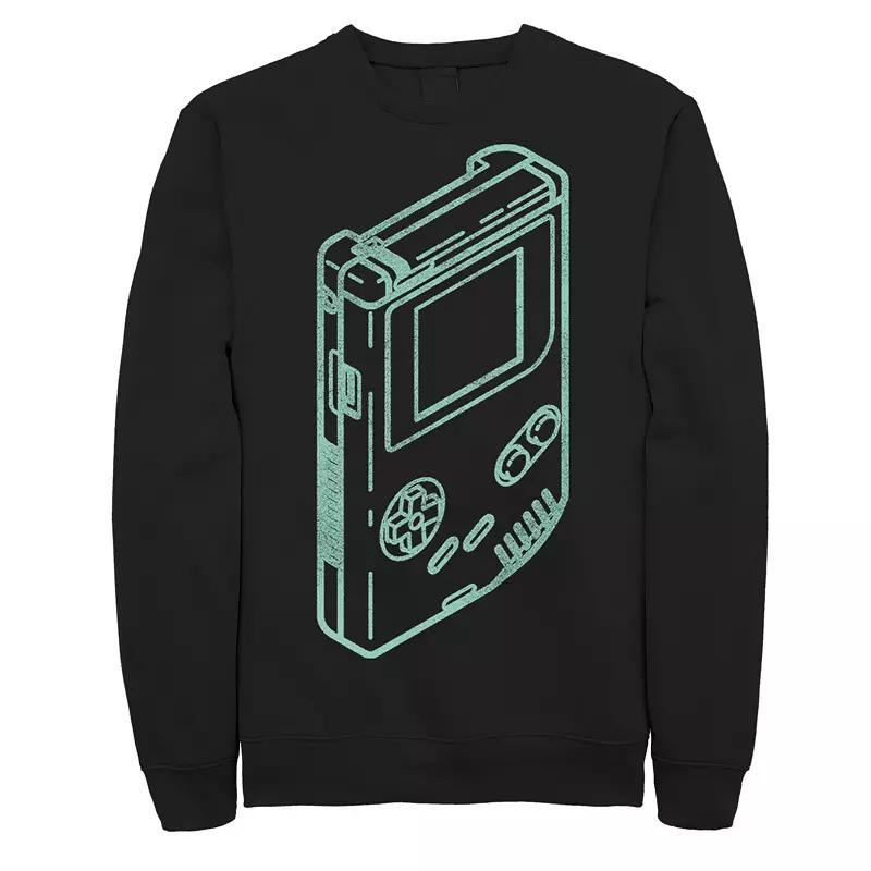 Big & Tall Super Mario Gameboy Line Art Portrait Graphic Fleece Pullover, Men's,  Product Image
