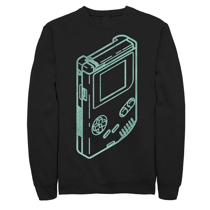 Big & Tall Super Mario Gameboy Line Art Portrait Graphic Fleece Pullover, Men's,  Product Image