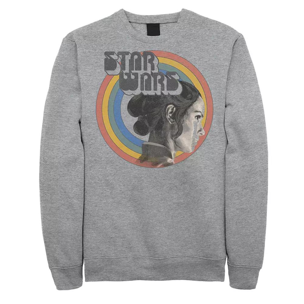 Men's Star Wars The Rise of Skywalker Rey Vintage Rainbow Fleece Graphic Top,  Product Image