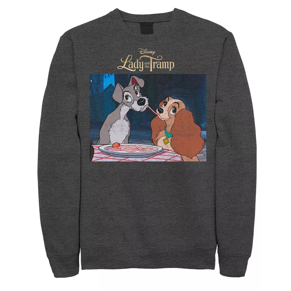 Disney's Lady And The Tramp Men's Spaghetti Distressed Portrait Sweatshirt,  Product Image