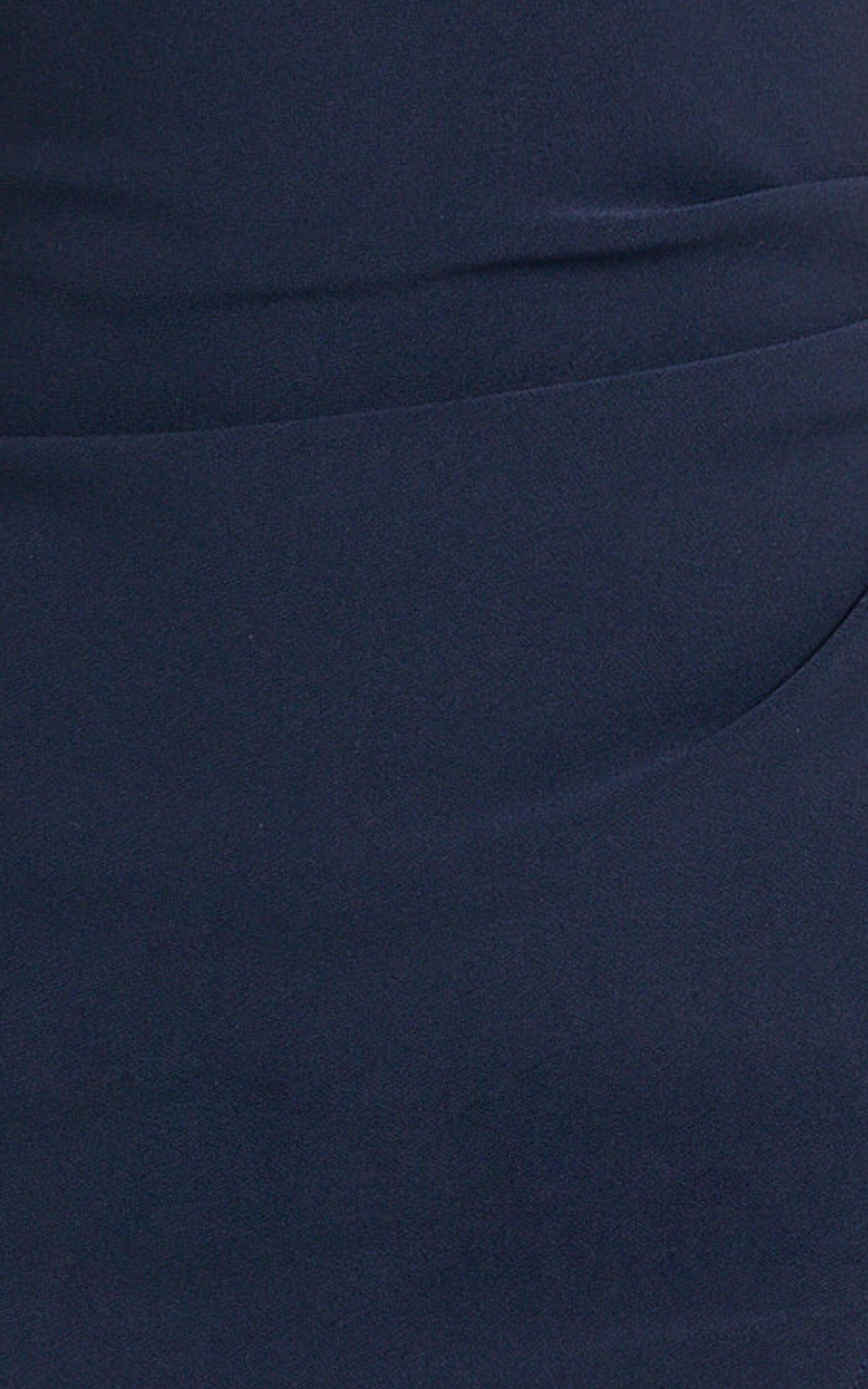 Thelma Maxi Dress - Square Neck Bodycon Dress in Navy Product Image