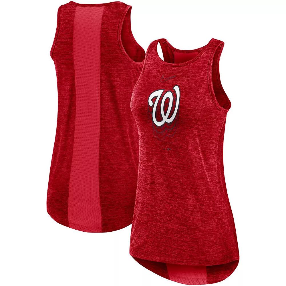 Women's Nike Red Washington Nationals Logo Fade High Neck Performance Tank Top,  Product Image