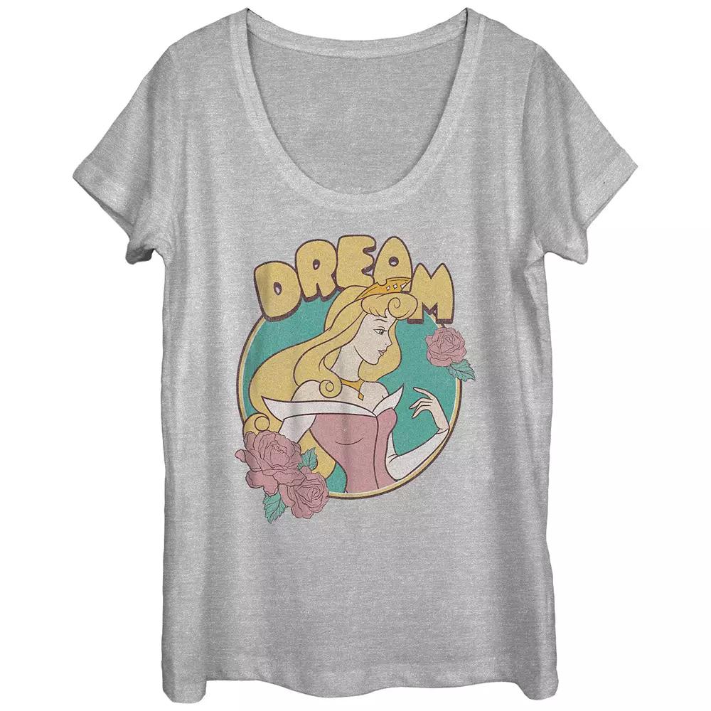 Disney's Sleeping Beauty Juniors' Aurora Bubble Dream Flower Circle Graphic Tee, Girl's, Size: Medium, Athletic Grey Product Image