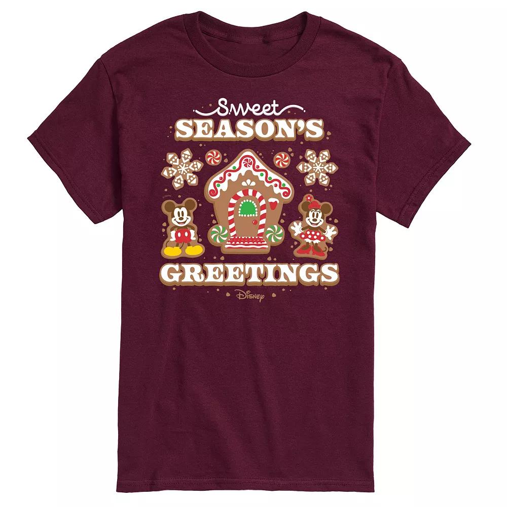 Disney's Mickey & Minnie Mouse Men's Sweet Seasons Greetings Graphic Tee,  Product Image