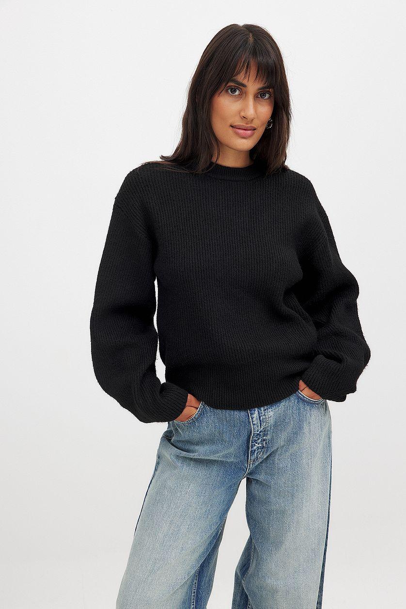 Knitted Volume Sleeve Sweater Product Image