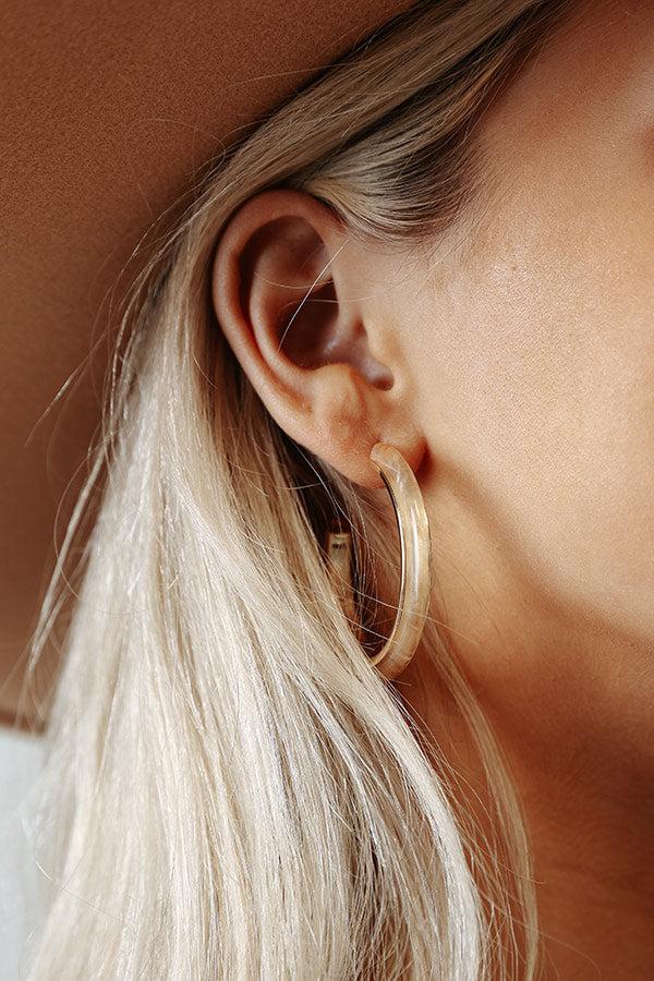 Take A Walk Hoop Earrings In Champagne Product Image
