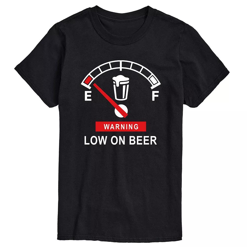 Men's Warning Low On Beer Graphic Tee,  Product Image