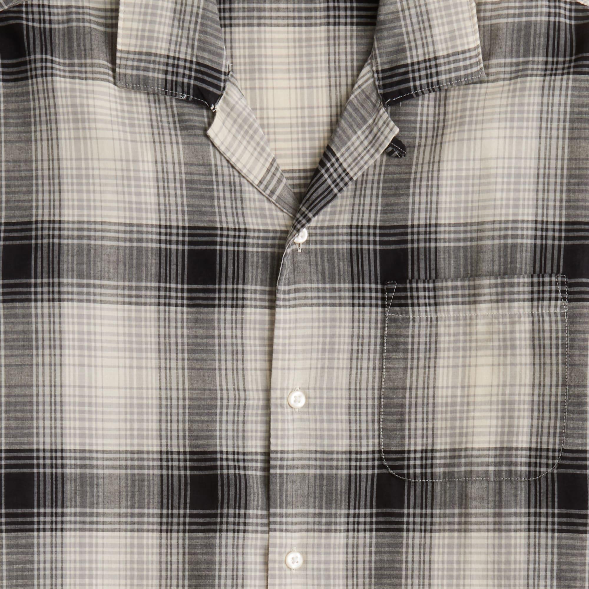 Short-sleeve cotton gauze camp-collar shirt Product Image