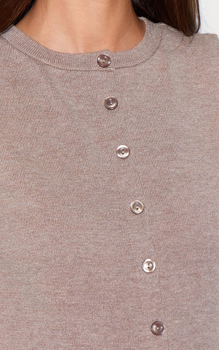 Mocha Button Through Sleeveless Top Product Image