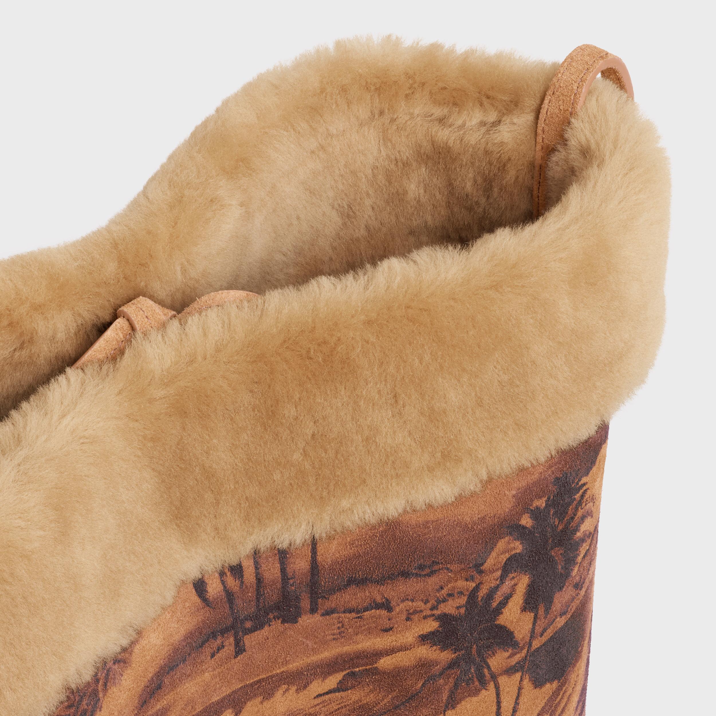 BUCKET IN SHEARLING PALM TREES PRINT Product Image